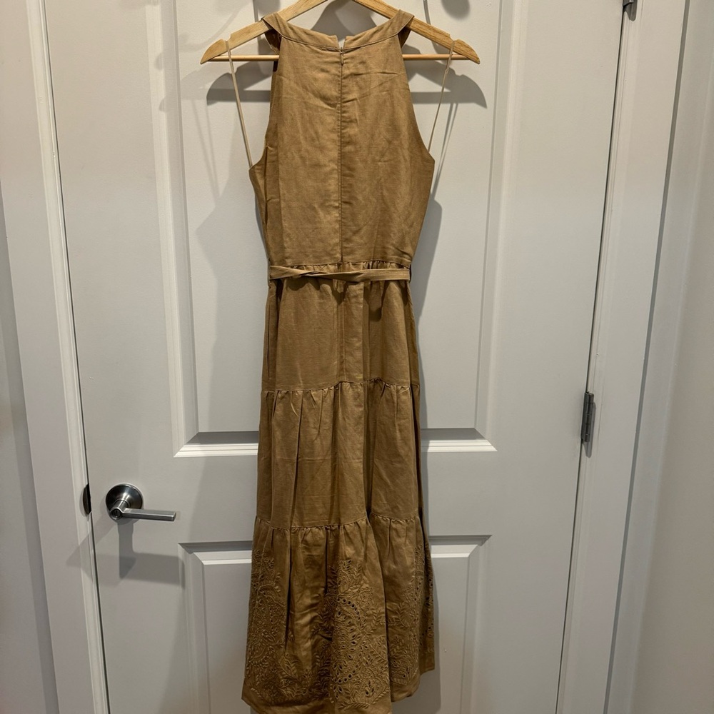 Parker Eyelet Midi Dress in Utility Tan - Picture 8 of 8